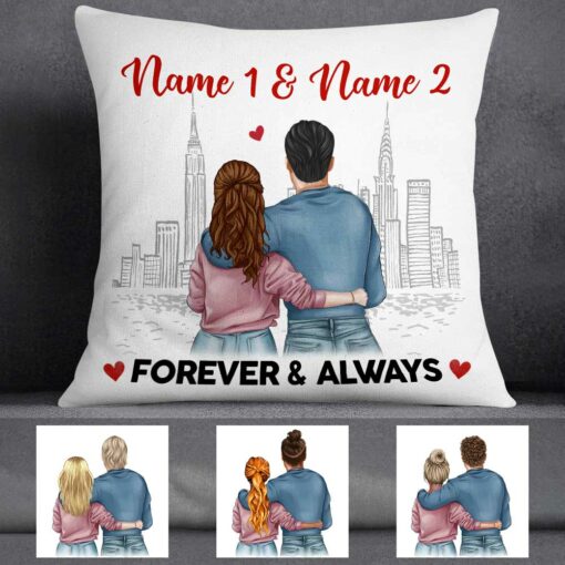 Personalized Couple Forever Always Pillow