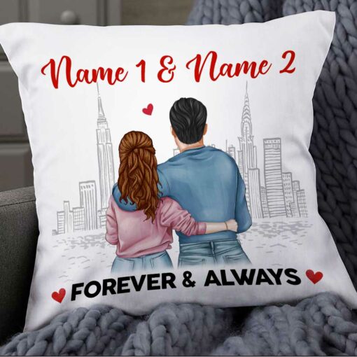 Personalized Couple Forever Always Pillow