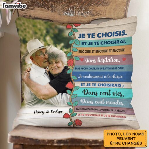 Personalized Couple French Je Te Choisis Pillow