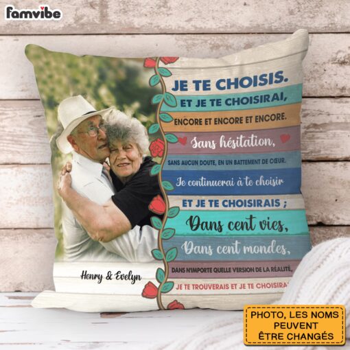 Personalized Couple French Je Te Choisis Pillow