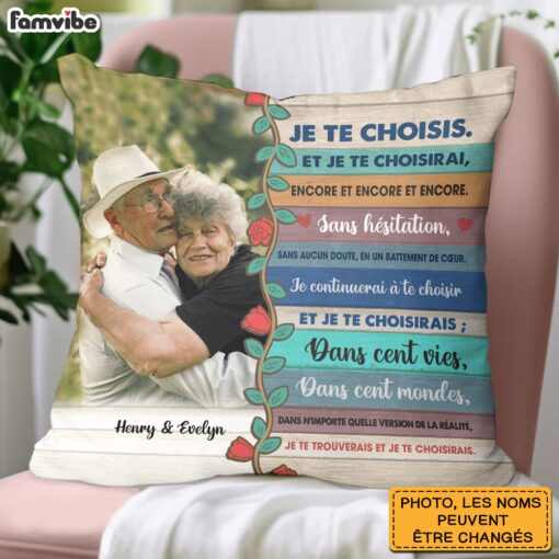 Personalized Couple French Je Te Choisis Pillow