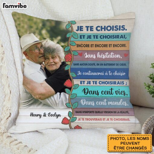 Personalized Couple French Je Te Choisis Pillow