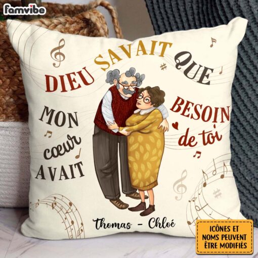 Personalized Couple Gift French Dieu Savait Que Mon Cœur Avait Besoin De Toi Pillow