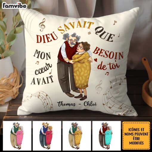 Personalized Couple Gift French Dieu Savait Que Mon Cœur Avait Besoin De Toi Pillow