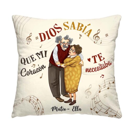 Personalized Couple Gift Spanish Dios Sab�a Que Mi Coraz�n Te Necesitaba Pillow