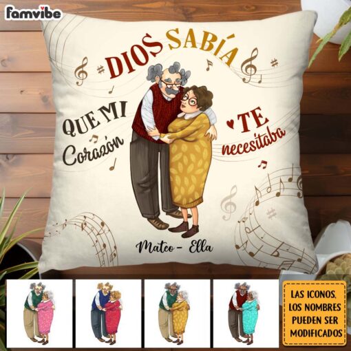 Personalized Couple Gift Spanish Dios Sab�a Que Mi Coraz�n Te Necesitaba Pillow