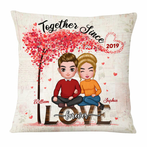 Personalized Couple Gift Together Since Love Forever Pillow