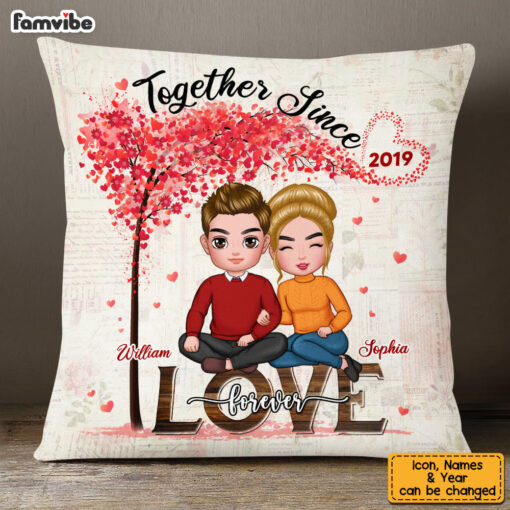 Personalized Couple Gift Together Since Love Forever Pillow