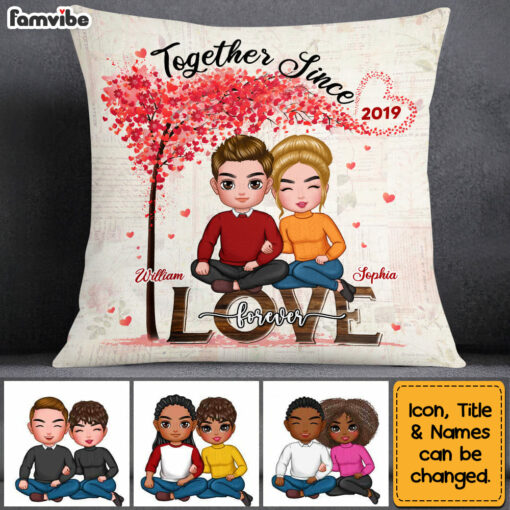 Personalized Couple Gift Together Since Love Forever Pillow