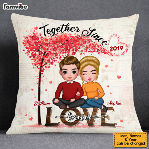 Personalized Couple Gift Together Since Love Forever Pillow