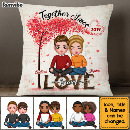 Personalized Couple Gift Together Since Love Forever Pillow