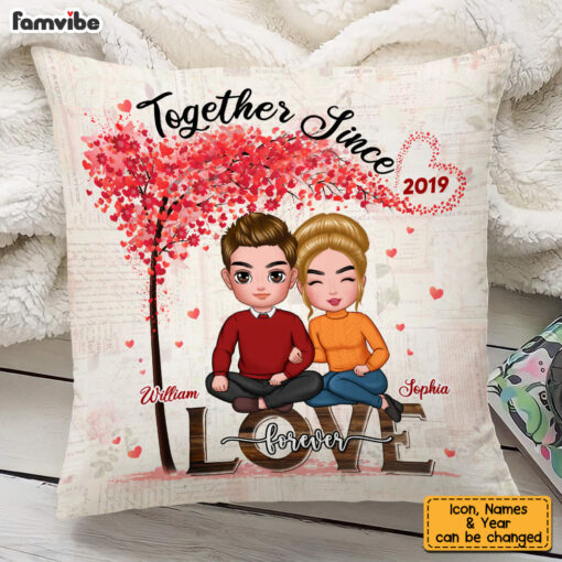 Personalized Couple Gift Together Since Love Forever Pillow