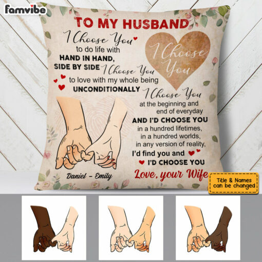 Personalized Couple Hand Pillow