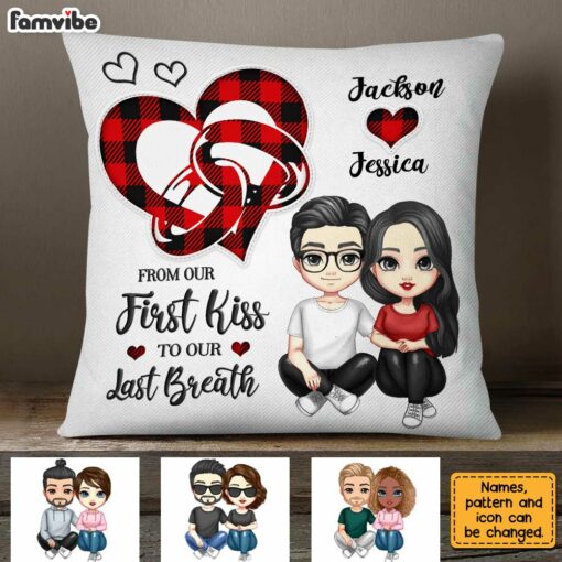 Personalized Couple Heart Ring Pillow