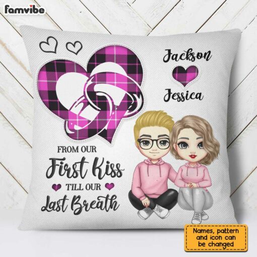 Personalized Couple Heart Ring Pillow