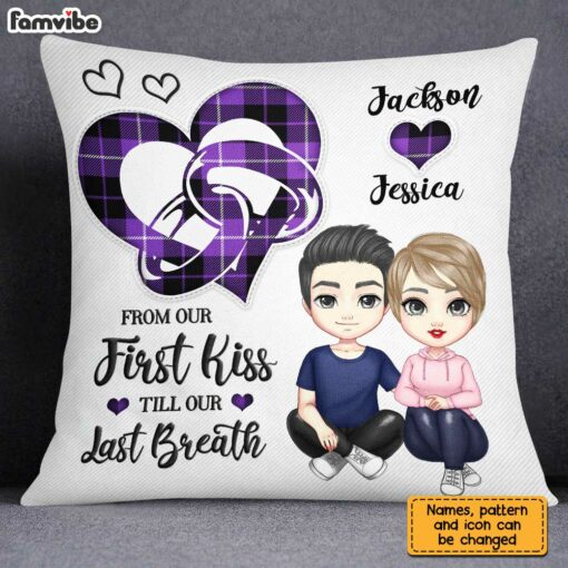 Personalized Couple Heart Ring Pillow