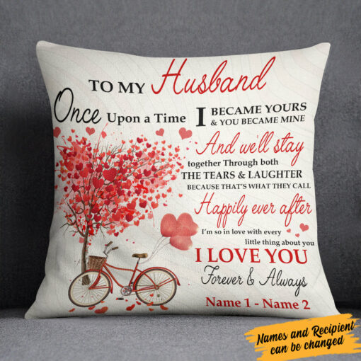 Personalized Couple Heart Tree Pillow