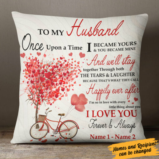 Personalized Couple Heart Tree Pillow