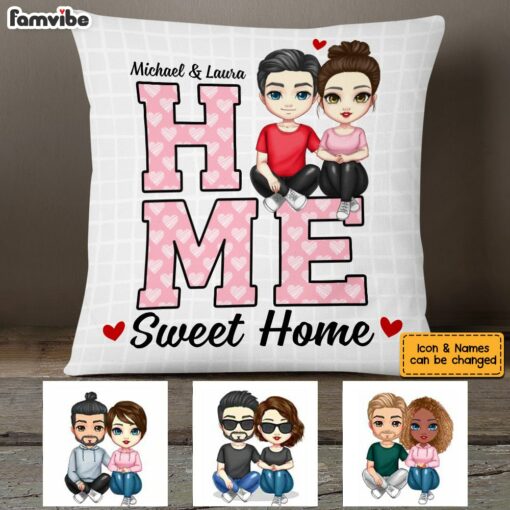 Personalized Couple Home Sweet Home Pillow