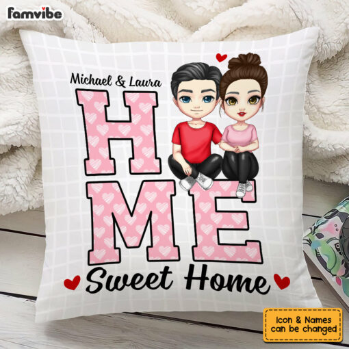 Personalized Couple Home Sweet Home Pillow