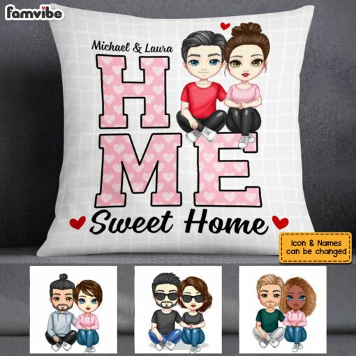 Personalized Couple Home Sweet Home Pillow