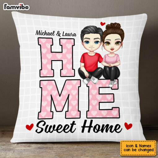 Personalized Couple Home Sweet Home Pillow