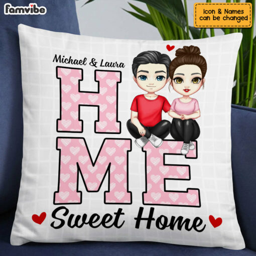 Personalized Couple Home Sweet Home Pillow