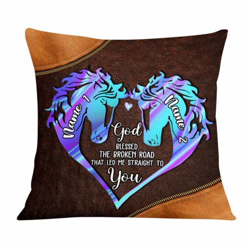 Personalized Couple Horse Pillow