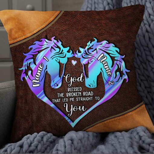 Personalized Couple Horse Pillow