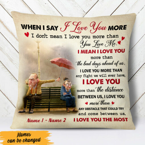 Personalized Couple I Love You More Pillow