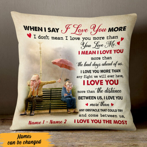 Personalized Couple I Love You More Pillow