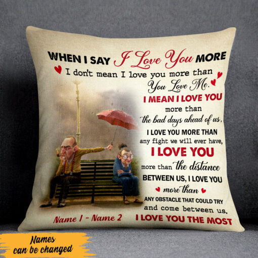 Personalized Couple I Love You More Pillow