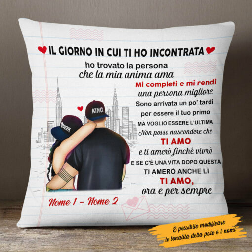 Personalized Couple Italian Coppia Pillow