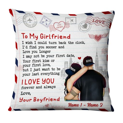 Personalized Couple Letter Turn Back Clock Pillow