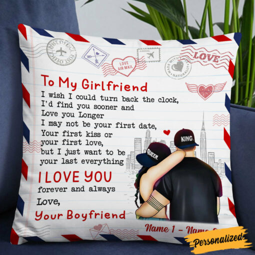 Personalized Couple Letter Turn Back Clock Pillow