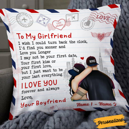 Personalized Couple Letter Turn Back Clock Pillow