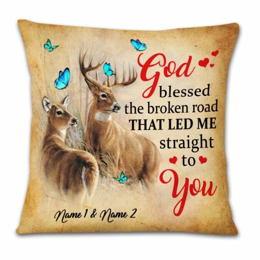 Personalized Couple Love Deer Pillow