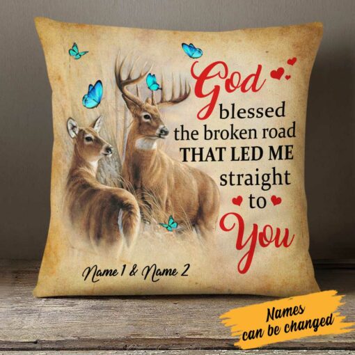 Personalized Couple Love Deer Pillow