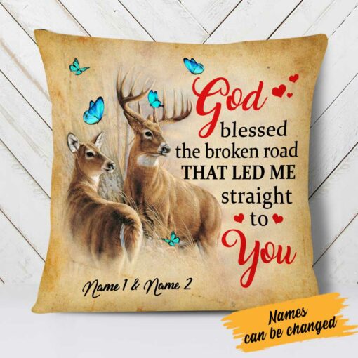 Personalized Couple Love Deer Pillow