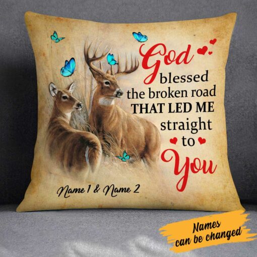 Personalized Couple Love Deer Pillow