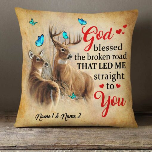 Personalized Couple Love Deer Pillow