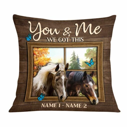 Personalized Couple Love Horse Pillow