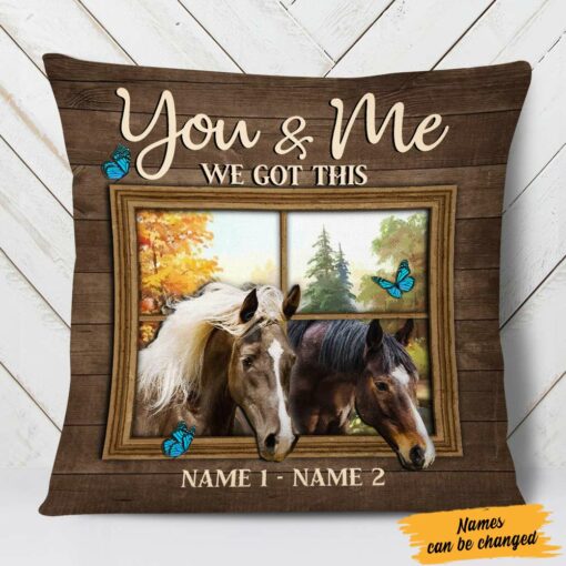 Personalized Couple Love Horse Pillow