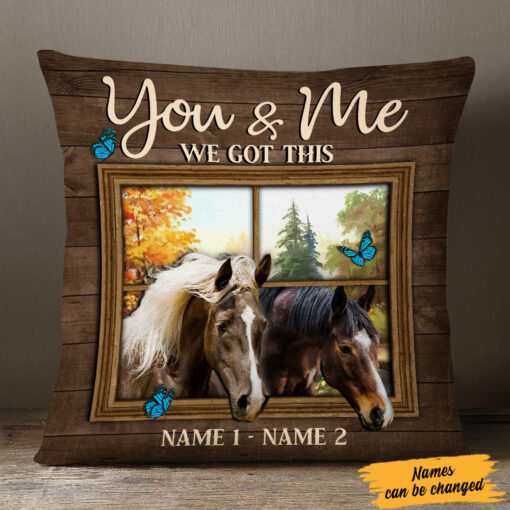 Personalized Couple Love Horse Pillow