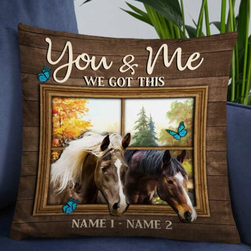 Personalized Couple Love Horse Pillow