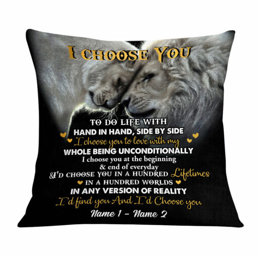 Personalized Couple Love Lion Pillow