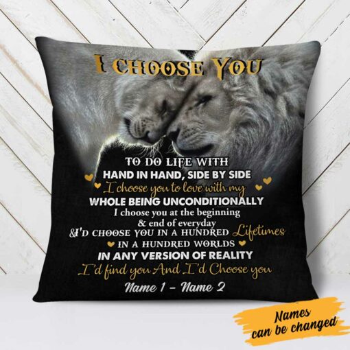 Personalized Couple Love Lion Pillow