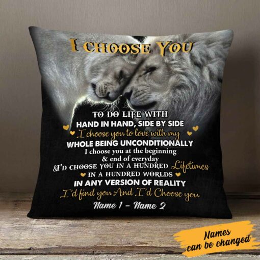 Personalized Couple Love Lion Pillow