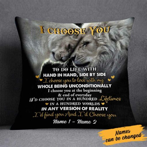 Personalized Couple Love Lion Pillow