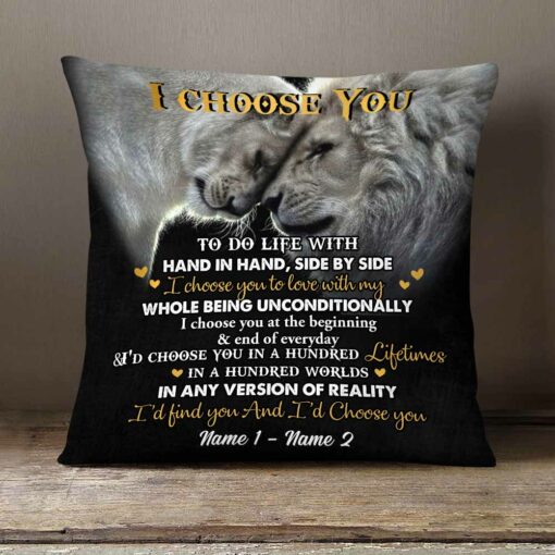 Personalized Couple Love Lion Pillow